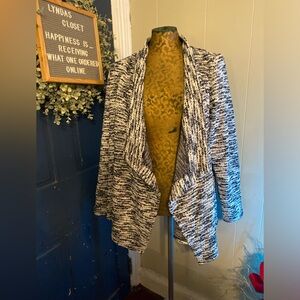 Navy and White Vince Camuto Swing Sweater Cardigan